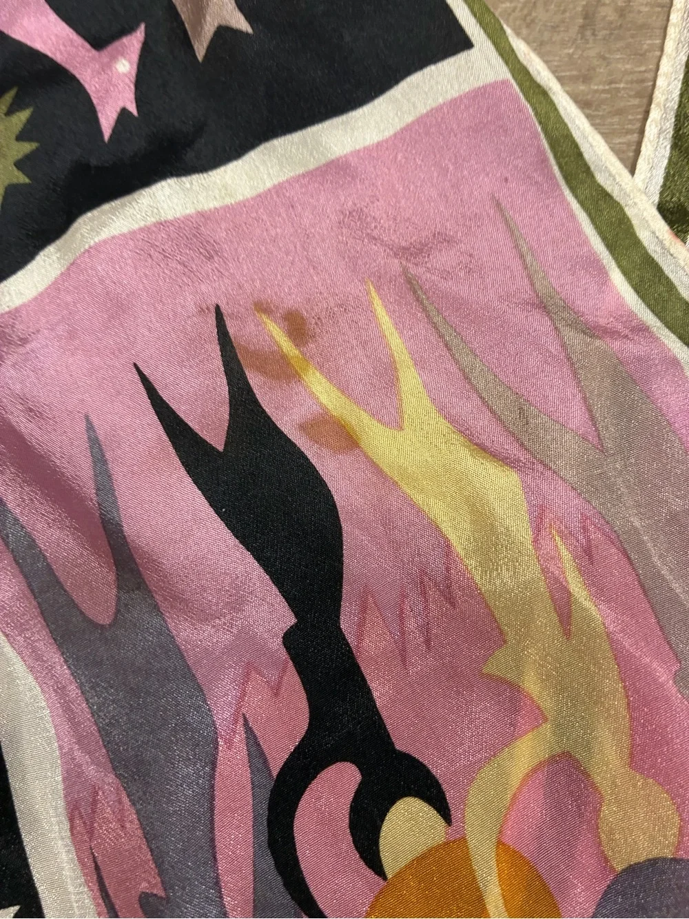 VTG Oscar de la Renta Printed 100% Silk Scarf 53”x 11”